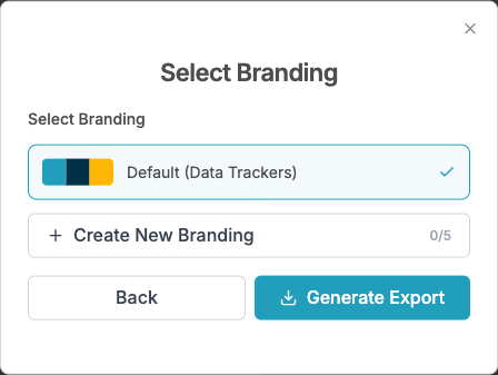 The branding picker, shown only for PDF